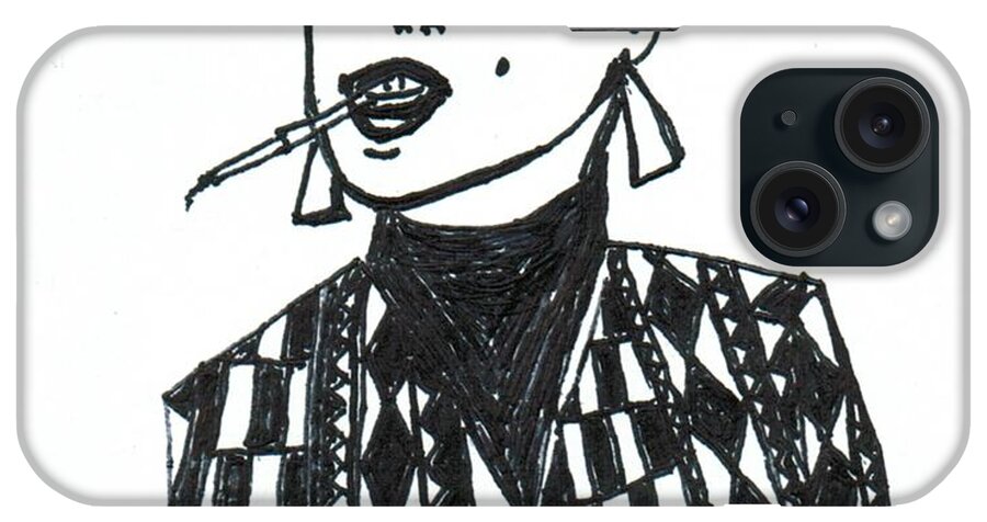 Edie Sedgwick iPhone Case featuring the drawing Edie #2 by Phil Strang