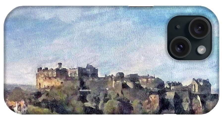 Edinburgh iPhone Case featuring the painting Edinburgh Castle Bright by Richard James Digance
