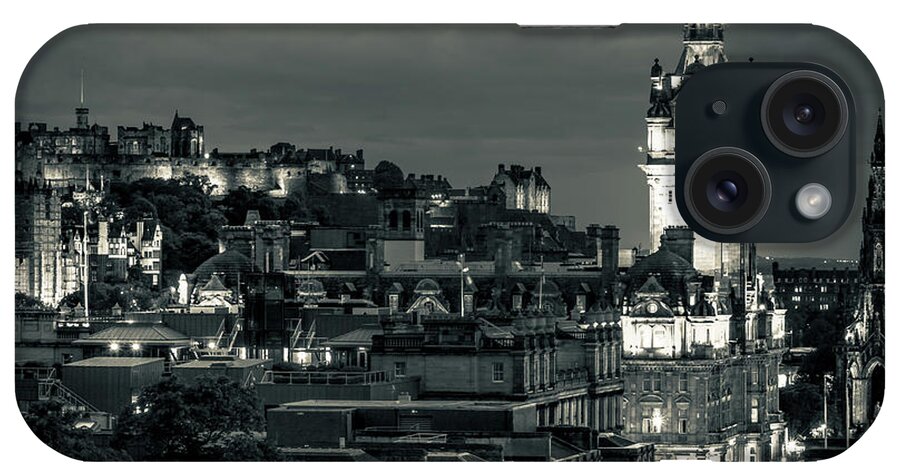 Edinburgh iPhone Case featuring the photograph Edinburgh in Black and White by Andrew Matwijec