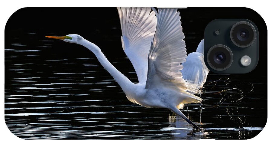 Action iPhone Case featuring the photograph Egret Egress by Brian Stevens