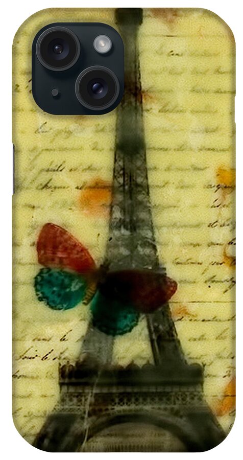 Eiffel Tower Memory iPhone Case featuring the painting Eiffel Tower Memory Encaustic by Bellesouth Studio
