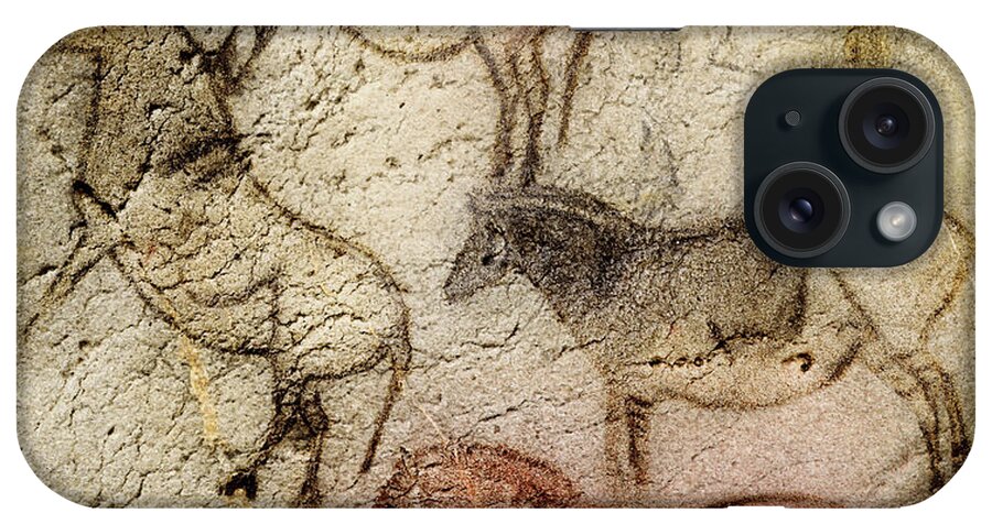 Ekain Horse iPhone Case featuring the painting Ekain Cave Horses by Weston Westmoreland