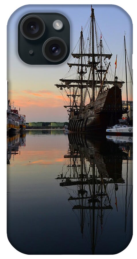 El Galeon iPhone Case featuring the photograph Reflections of El Galeon by Colleen Phaedra