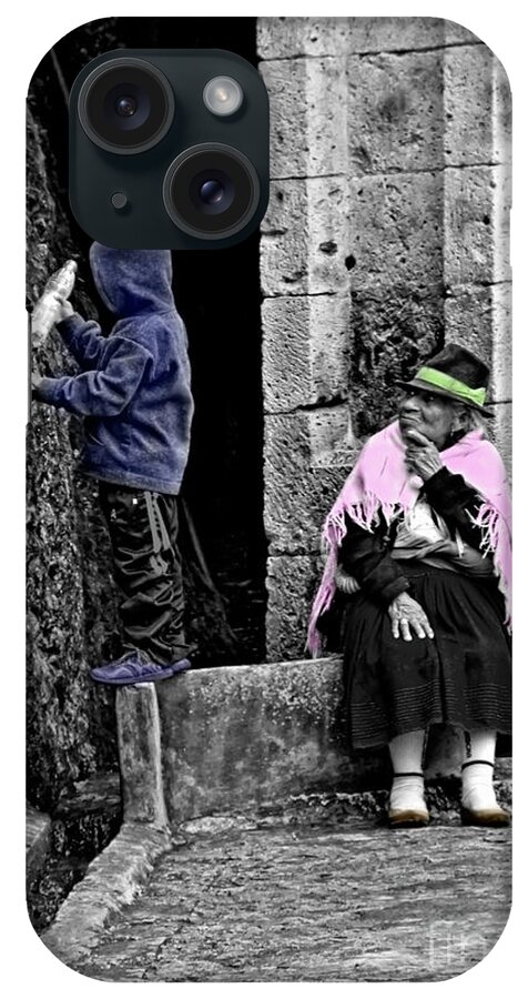 Old iPhone Case featuring the photograph Elderly Beggar In Biblian II by Al Bourassa