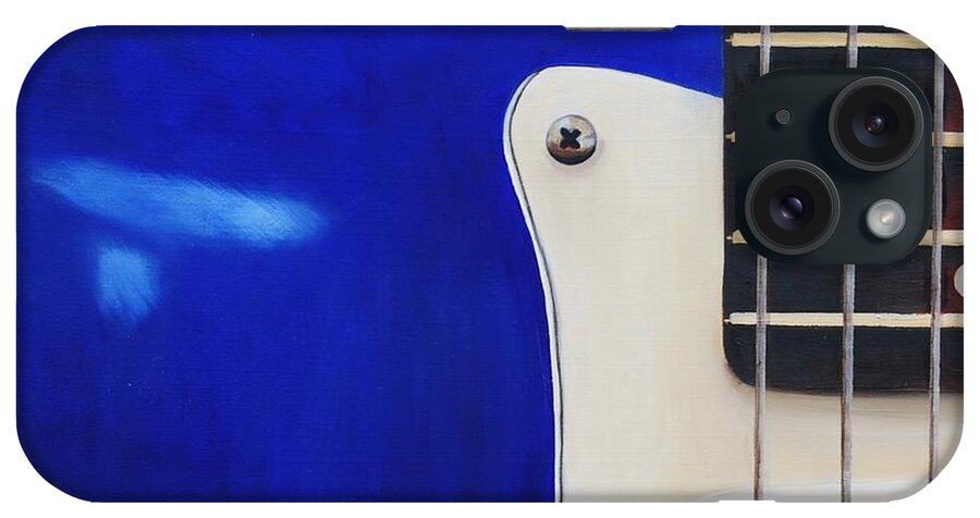 Realism iPhone Case featuring the painting Electric Guitar in Blue by Emily Page