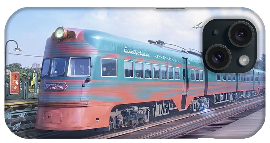 Railroad Art iPhone Case featuring the painting Electroliner by Mark Karvon