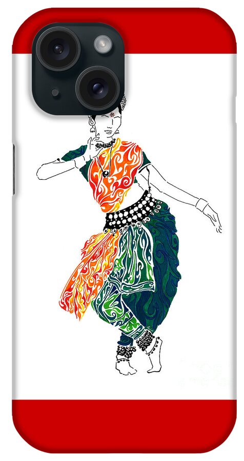 Odissi iPhone Case featuring the painting Elegance by Anushree Santhosh