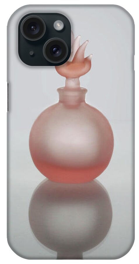 Bird iPhone Case featuring the photograph Elegant Frosted Pink Vintage Perfume Bottle by David and Carol Kelly