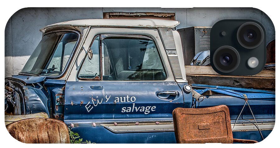 Ford Custom Truck iPhone Case featuring the photograph Eli's Auto Salvage by Ray Congrove