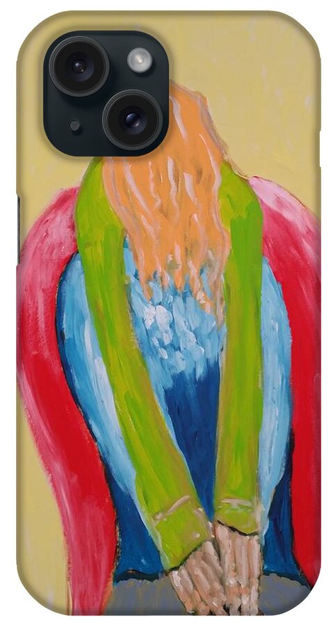 Red iPhone Case featuring the painting Embrace IV by Bachmors Artist