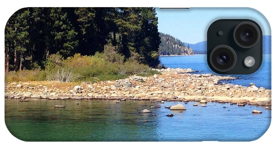 Lake Tahoe iPhone Case featuring the painting Emerald Bay Tahoe by Laurie Morgan