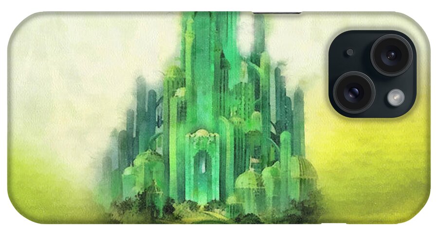Emerald City iPhone Case featuring the painting Emerald City by Mo T