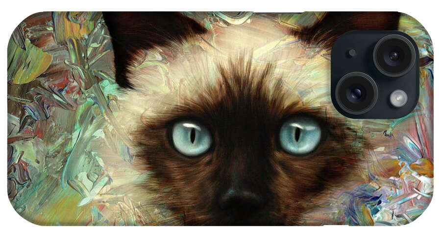 Cat iPhone Case featuring the digital art Emerging Kitten by James W Johnson