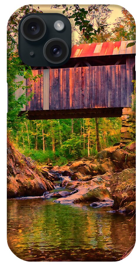 Gold Brook Covered Bridge iPhone Case featuring the photograph Emily's covered bridge by Jeff Folger
