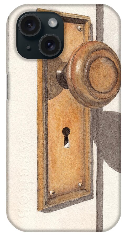 Door iPhone Case featuring the painting Emily's Door Knob by Ken Powers