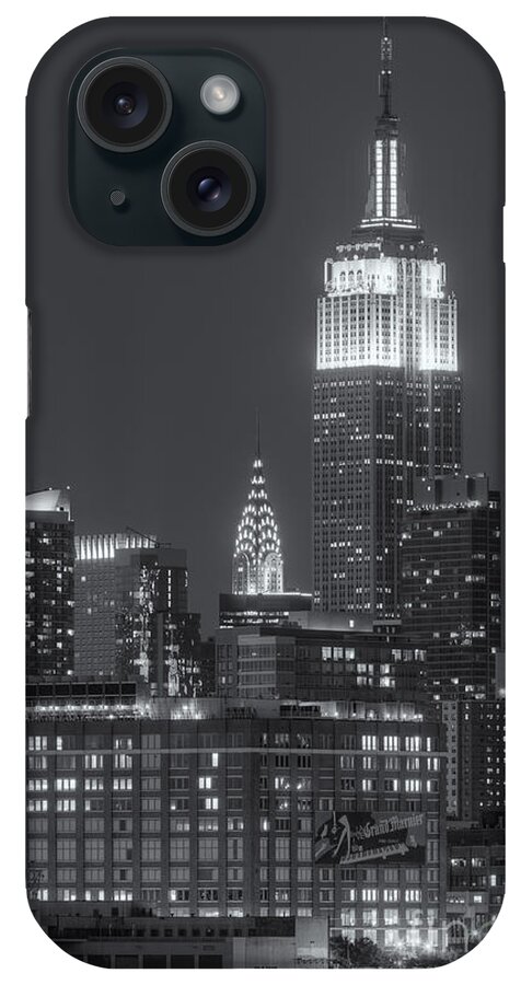 Clarence Holmes iPhone Case featuring the photograph Empire State and Chrysler Buildings at Twilight II by Clarence Holmes