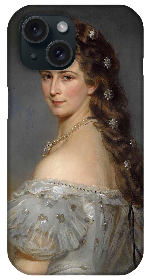 Georg Decker iPhone Case featuring the drawing Empress Elisabeth of Austria by Georg Decker