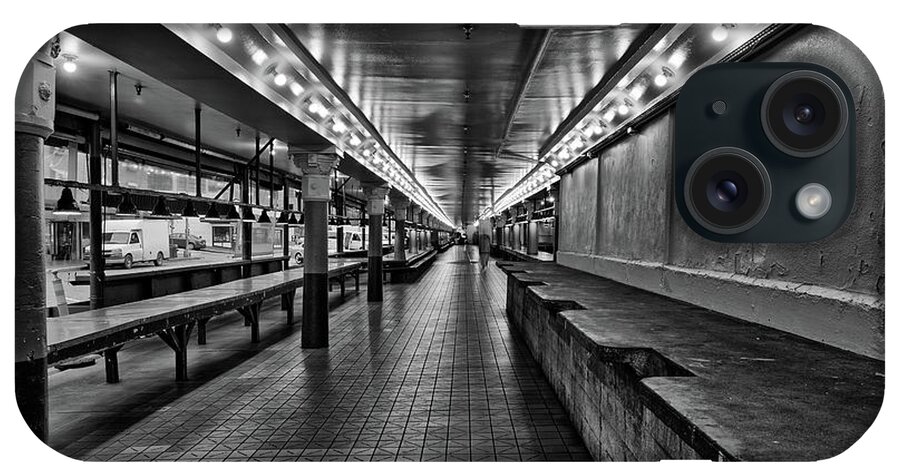 Market iPhone Case featuring the photograph Empty Pike Place Market in Seattle by Kyle Lee