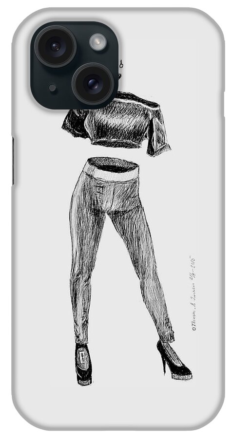 Sketch iPhone Case featuring the digital art Empty by ThomasE Jensen