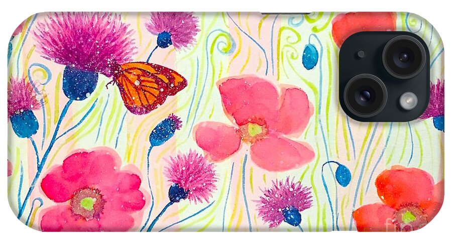 Flower iPhone Case featuring the painting Enchanted Garden by Wonju Hulse
