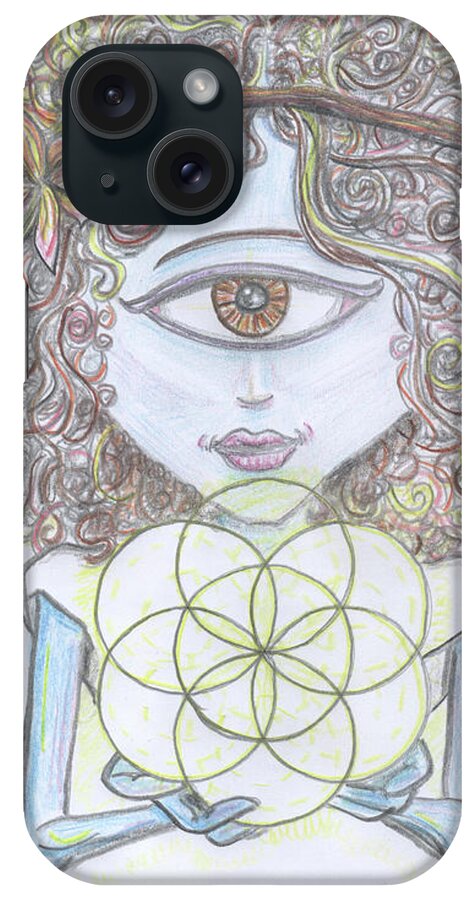 Enlightened Alien. Share iPhone Case featuring the drawing Enlightened Alien by Similar Alien