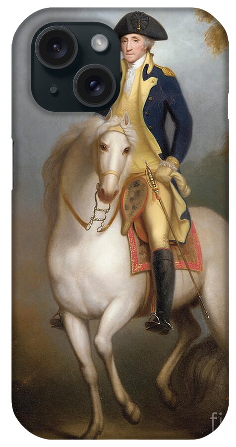 Equestrian Portrait Of George Washington iPhone Case featuring the painting Equestrian portrait of George Washington by Rembrandt Peale