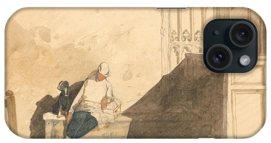 John Sell Cotman iPhone Case featuring the painting Errand Boy Asleep in a Church by John Sell Cotman