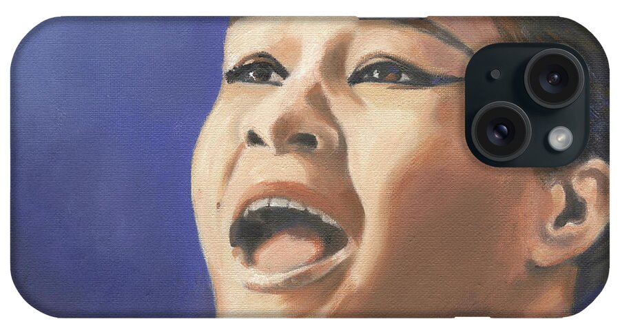 Singer iPhone Case featuring the painting Etta James by Linda Ruiz-Lozito