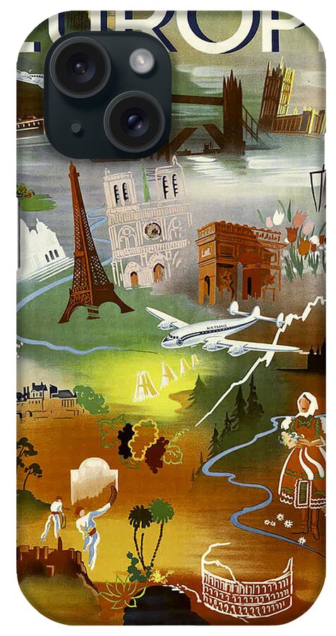 #faatoppicks iPhone Case featuring the painting Europe travel poster by Long Shot