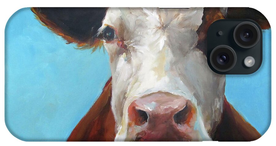 Cow iPhone Case featuring the painting Evelyn by Cari Humphry