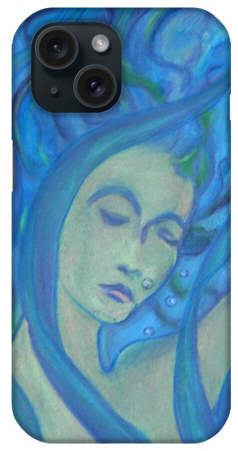 Crayon iPhone Case featuring the painting Even Mermaids get the Blues by Todd Peterson