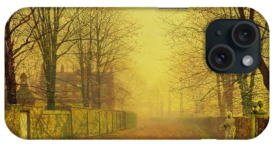 The Fall iPhone Case featuring the painting Evening Glow by John Atkinson Grimshaw