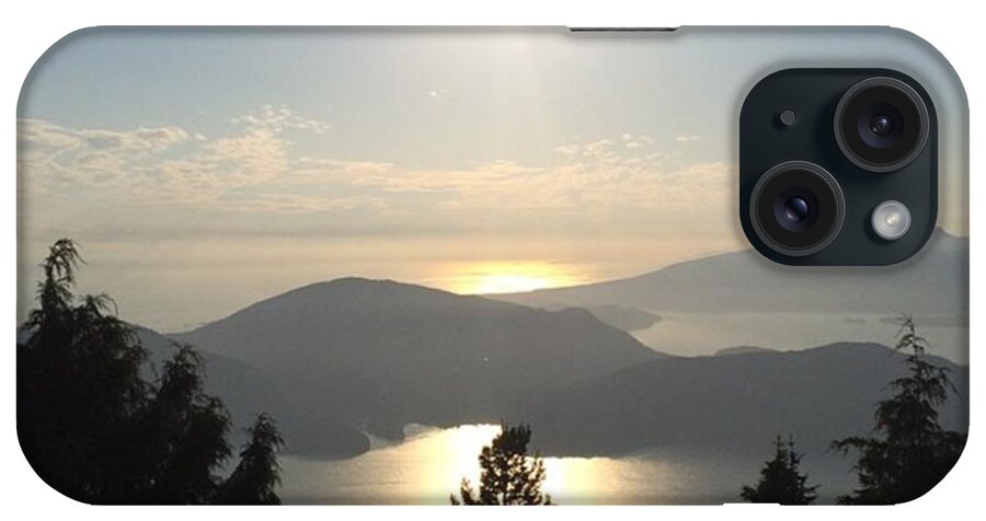 Eagles Bluff iPhone Case featuring the photograph Evening overlooking Howe Sound by Jenn Pearse