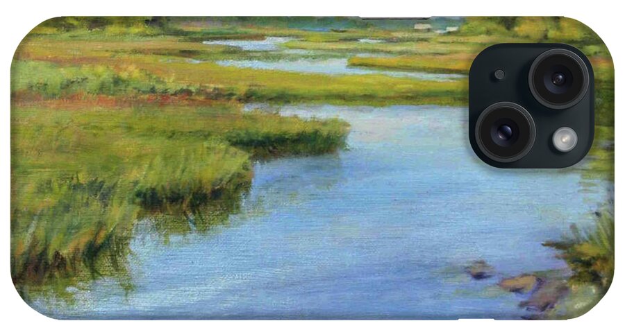 Landscape iPhone Case featuring the painting Evening on Cape Cod by Peter Salwen