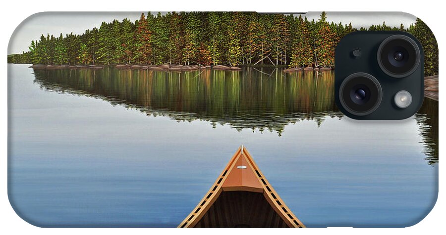 Landscapes iPhone Case featuring the painting Evening Paddle by Kenneth M Kirsch