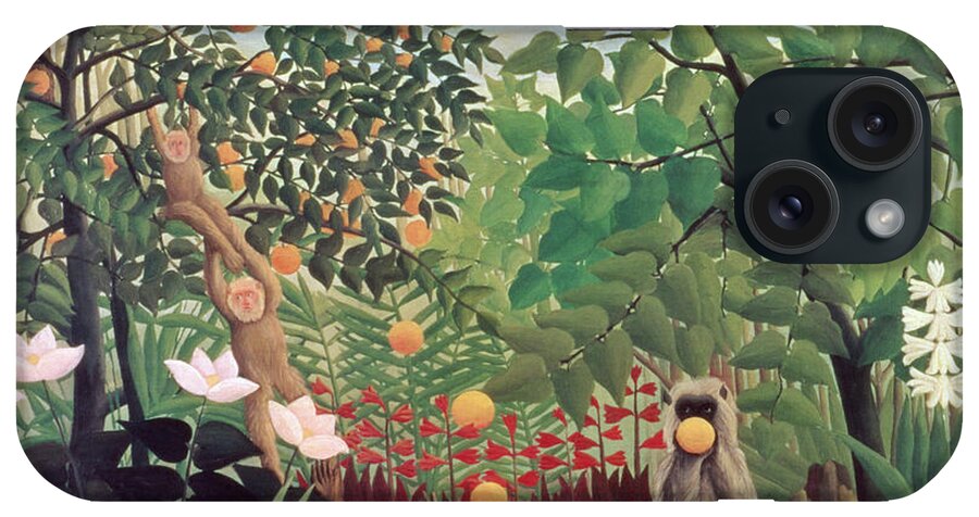 Exotic iPhone Case featuring the painting Exotic Landscape by Henri Rousseau by Henri Rousseau