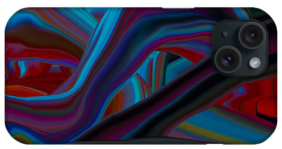  Original Contemporary iPhone Case featuring the digital art Extruded Colors 44 by Phillip Mossbarger
