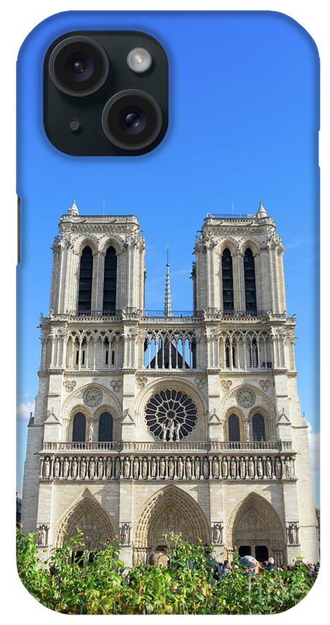 Notre-dame iPhone Case featuring the photograph Facade of Notre Dame by Anastasy Yarmolovich