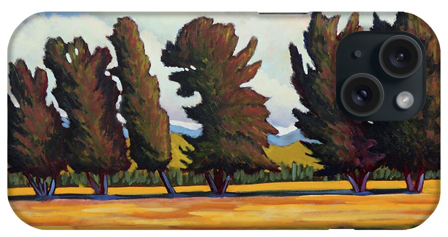 Fairfield Idaho iPhone Case featuring the painting Fairfield Tree Row by Kevin Hughes