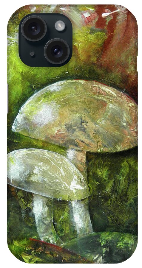 Toadstools iPhone Case featuring the painting Fairy Kingdom Toadstool by Terry Honstead