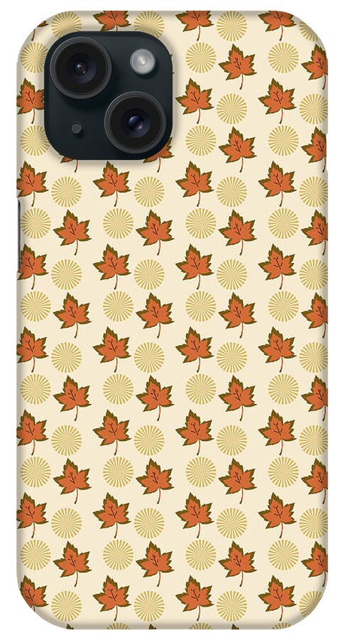 Leaves iPhone Case featuring the digital art Fall leaves light pattern by Silvia Ganora