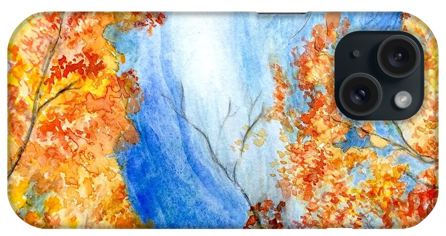 Watercolor iPhone Case featuring the painting Fall Splendor by Deb Stroh-Larson