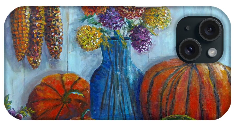 Fall Still Life iPhone Case featuring the painting Autumn Still Life by Lou Ann Bagnall