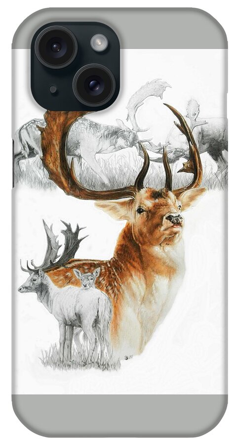 Deer iPhone Case featuring the mixed media Fallow Deer of Europe by Barbara Keith
