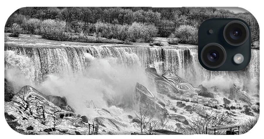 Falls In Black And White iPhone Case featuring the photograph Falls Black and White by Traci Cottingham