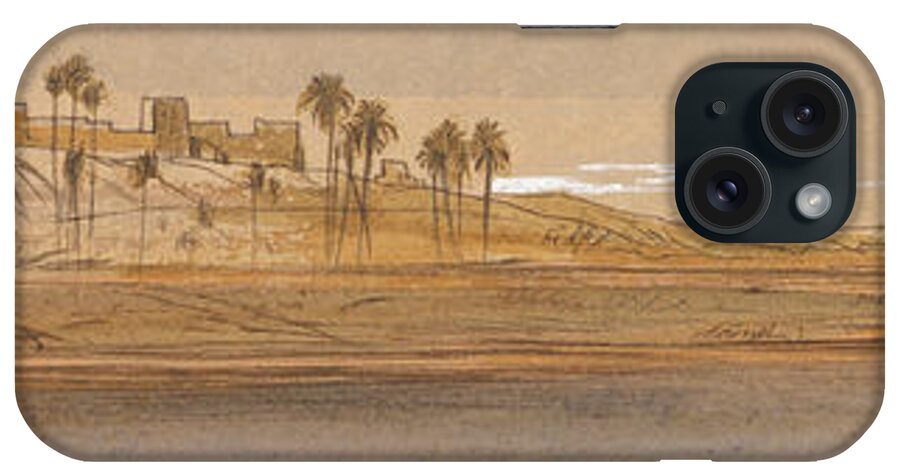 English Art iPhone Case featuring the drawing Faras Westbank by Edward Lear