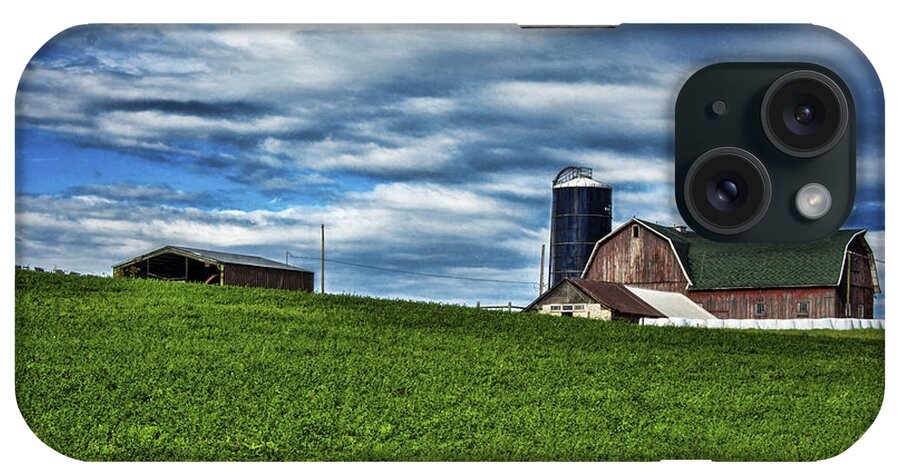 Farm iPhone Case featuring the photograph Farm On The Hill by Cathy Kovarik