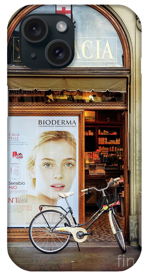 Bicycle iPhone Case featuring the photograph Farmacia Bioderma Bicycle by Craig J Satterlee