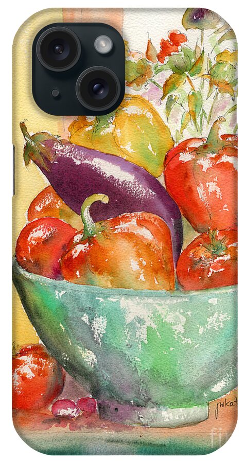 Vegetables iPhone Case featuring the painting Farmer's Market Bounty by Pat Katz