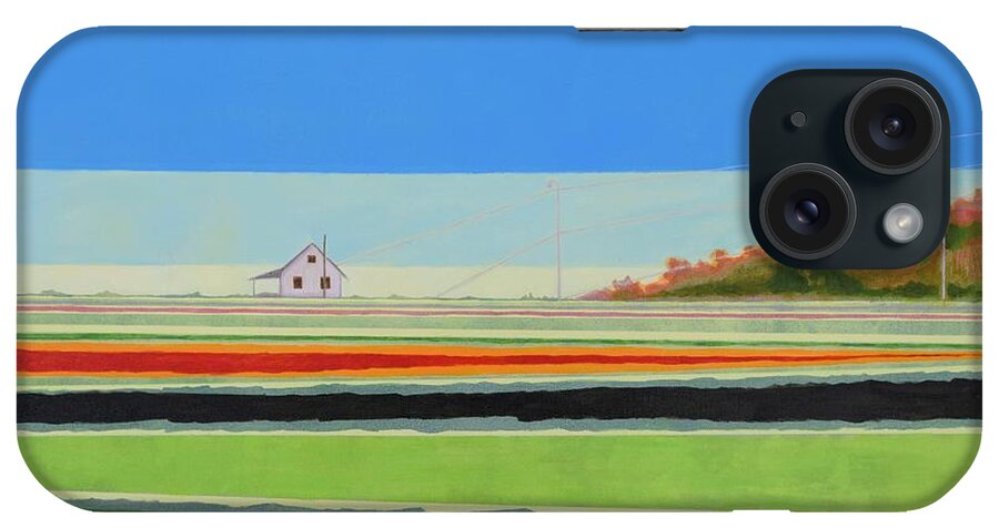 Farm iPhone Case featuring the painting Farmscape and Field 3 by Karen Williams-Brusubardis